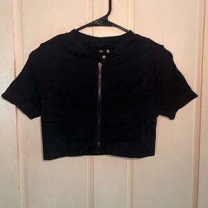 Set Active Moto Zip Top in Black